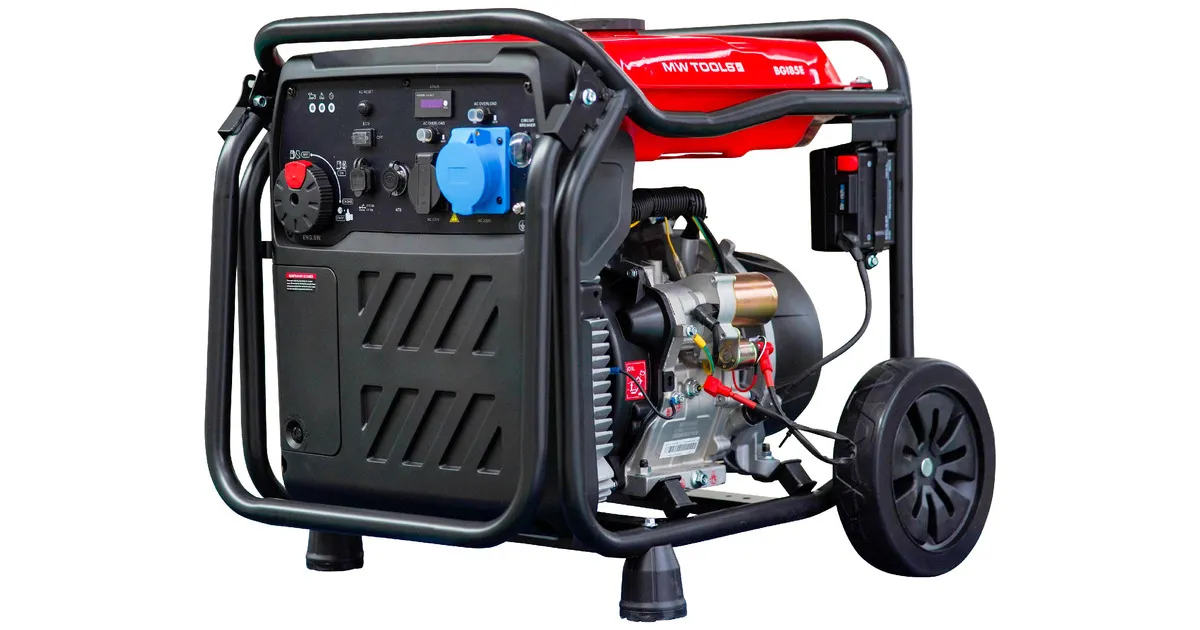 Benzine inverter generator 8,5 kW 230 V met elektrische start en ATS stekker MW Tools
