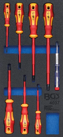BGS TECHNIC 1/3 TOOL TRAY: 8DELIGE VDE SCHROEVENDRAAIER SET