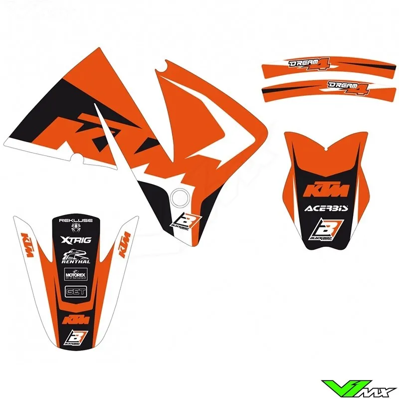 BLACKBIRD DREAM 4 STICKERSET  KTM 125EXC 200EXC 250EXC 300EXC 380EXC 400EXC 520EXC