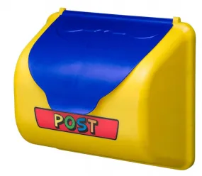 brievenbus voor speelhuisje 35 cm geel/blauw