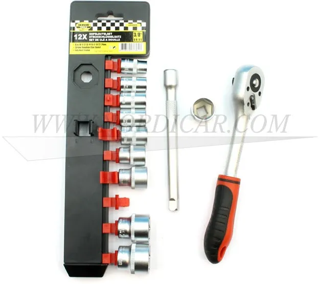 DOPSLEUTELSET 3/8 INCH 12 DELIG IB8608