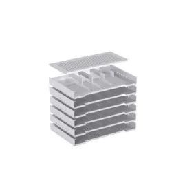 HETTICH FORMULIERAFLEGREK ALUMINIUM FINISH SET= 6 STUKS