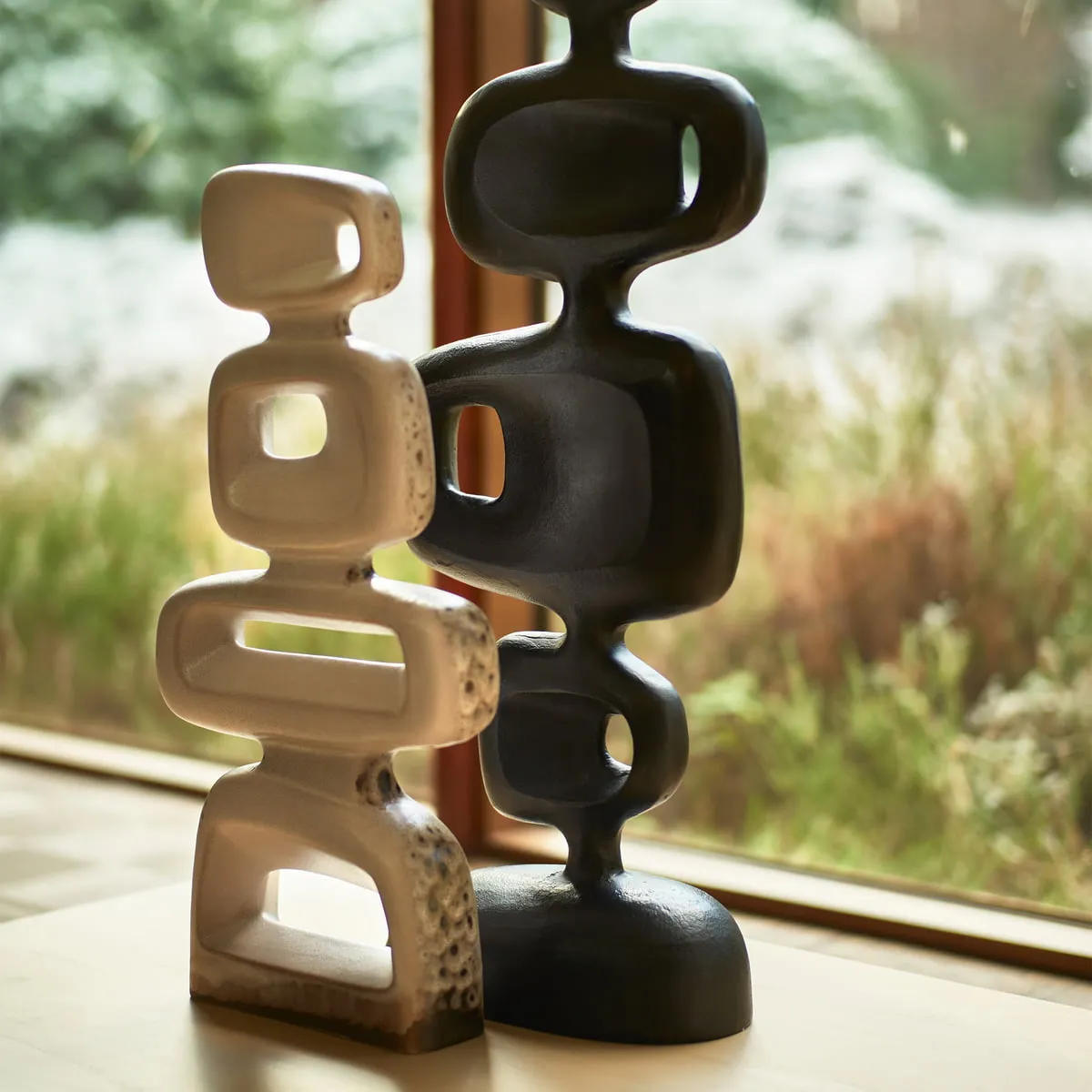 HKLIVING  ALUMINIUM SKULPTUR, HEAVY BLACK