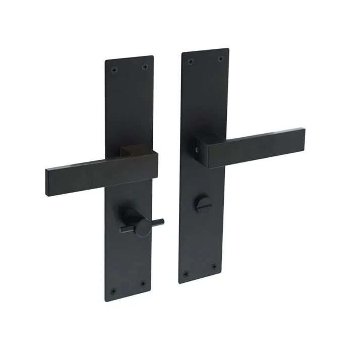 INTERSTEEL Deurkruk Amsterdam met renovatieschild 2mm WC63/8 zwart