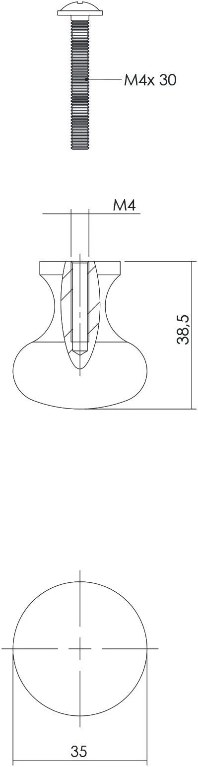 Intersteel Meubelknop ø 35 mm smeedijzer zwart