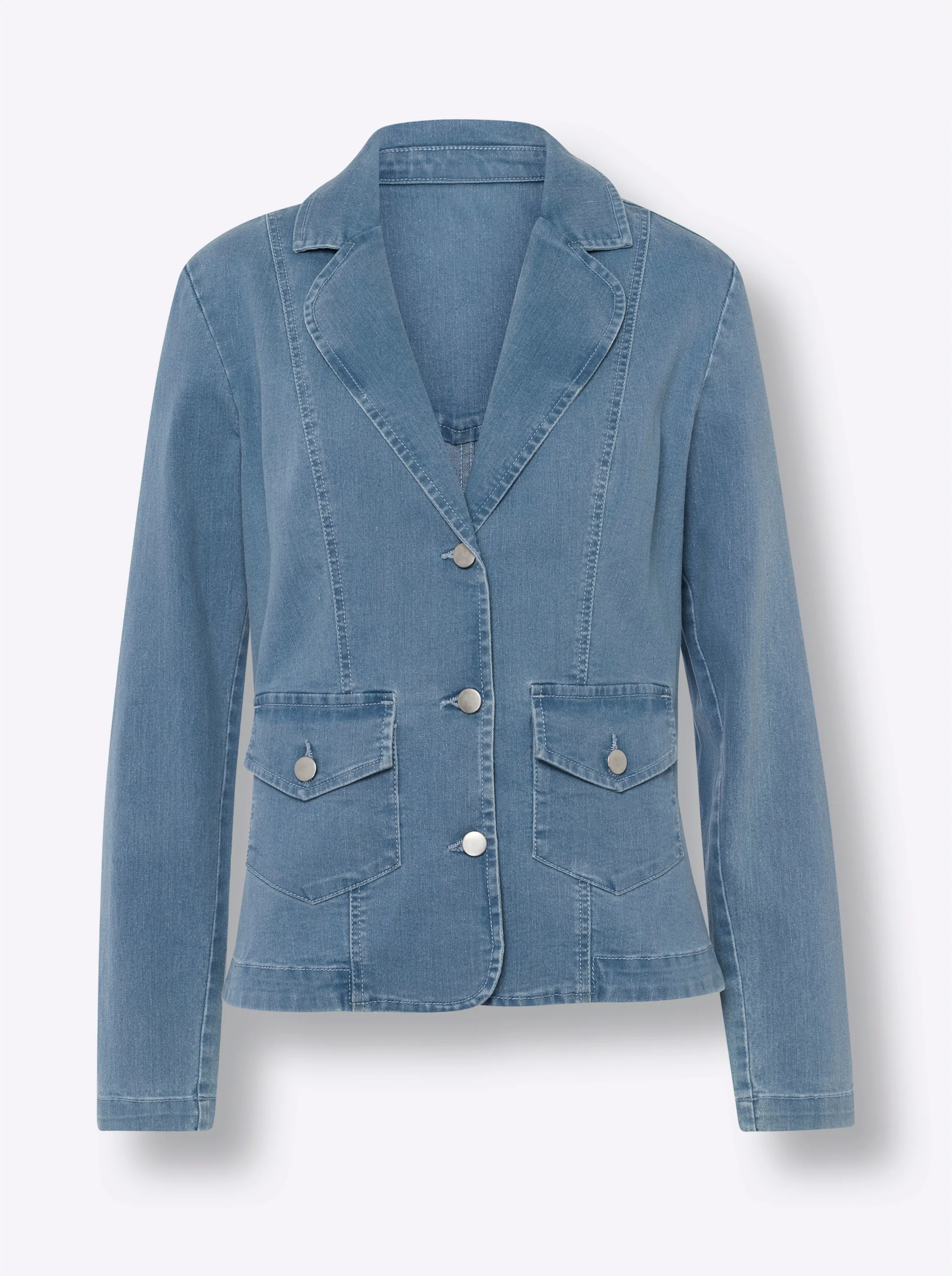 Jeansblazer in licht getailleerd model