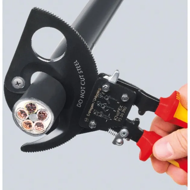 KNIPEX Kabelschaar met ratelprincipe 9536280 kniptang