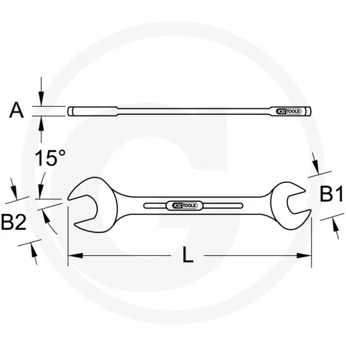 KS TOOLS EDELSTAHL DOPPELMAULSCHLüSSEL, 9X11MM, A  EXTREEM CORROSIEBESTENDIG