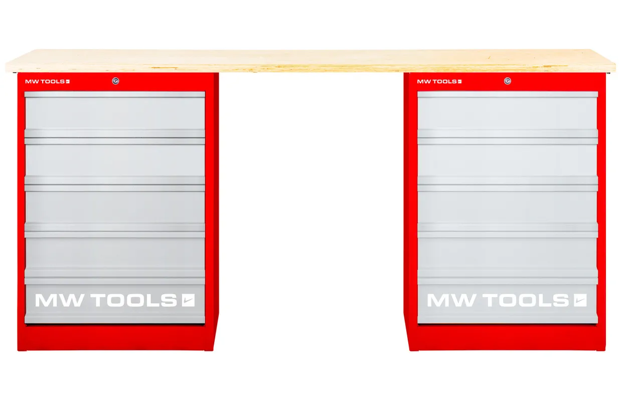 Modulaire werkbank Multiplex met 2 ladekasten 5L 2000 mm MW Tools