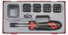 Momentschroevendraaier en bitsenset TT1 tray 1/4" Plat- PH- PZ- TX- TPX- HEX- ROB- GR 38 delig Teng Tools