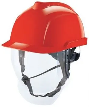 MSA VGARD 950 VEILIGHEIDSHELM MET GELAATSSCHERM  PER 12 STUKSROOD
