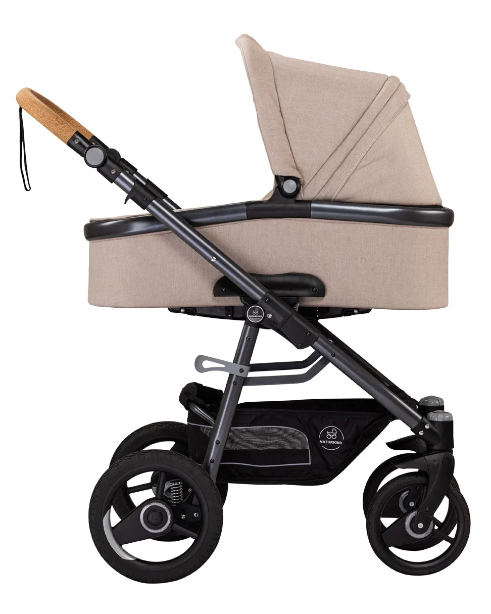NATURKIND KINDERWAGEN LUX EVO SAND  BASIS MODEL INCLUSIEF REISWIEG