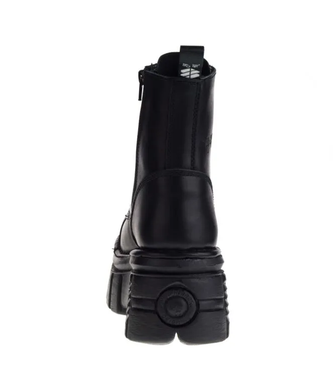 NEW ROCK M.NEWMILI083S21(U) HALFHOGE VETERSCHOENEN ZWART