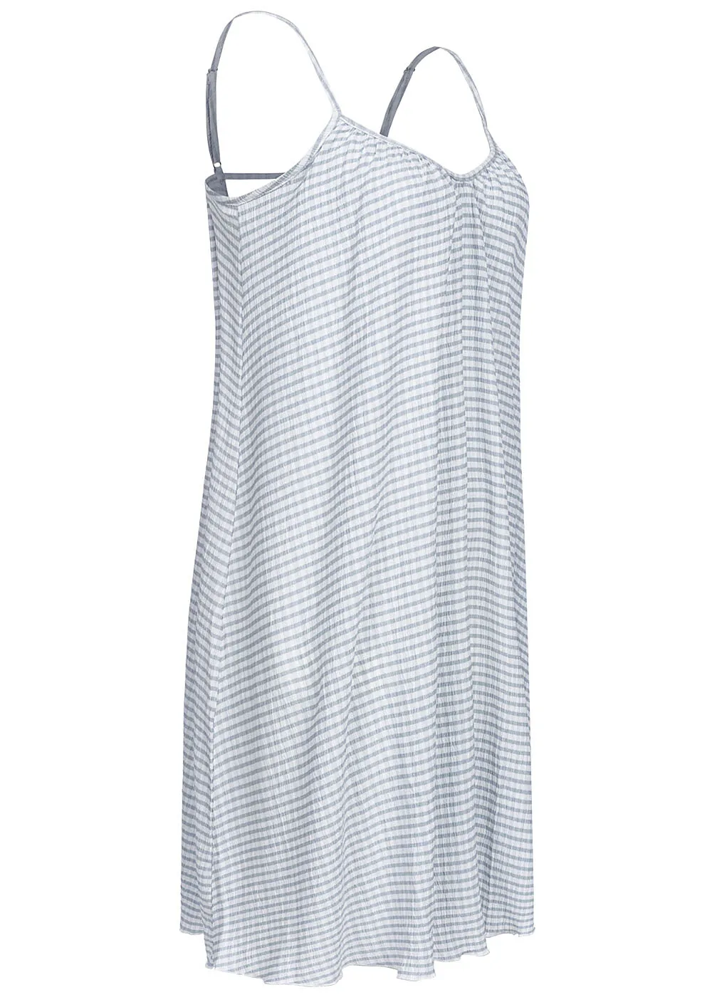 Pieces Dames Jurk met ruitjesmotief en structuurstof blauw wit