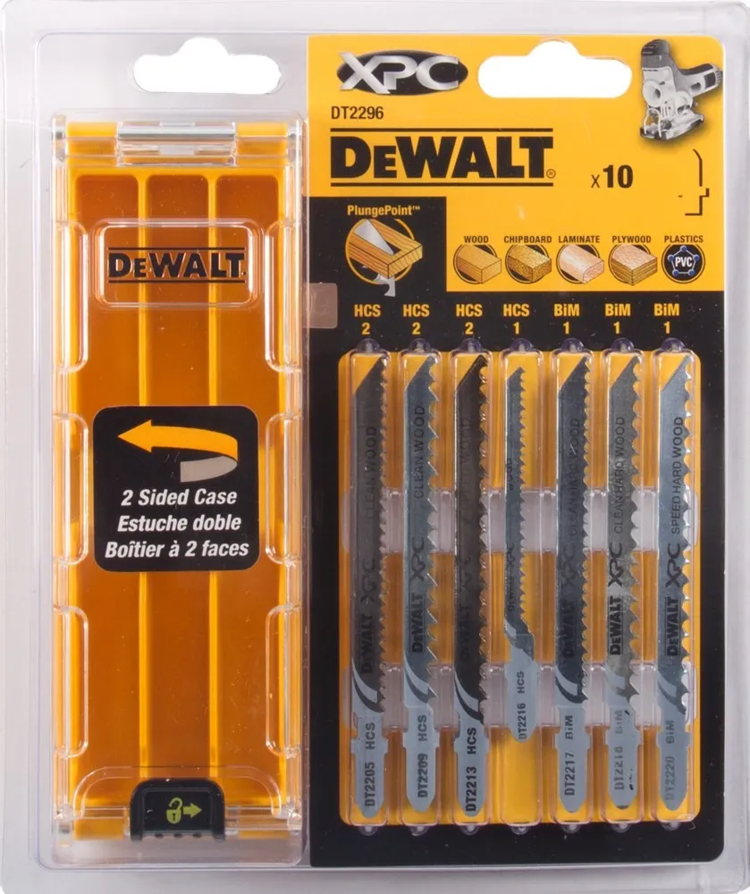 SET 10DELIG XPC DECOUPEERZAAGBLADEN HOUT DEWALT
