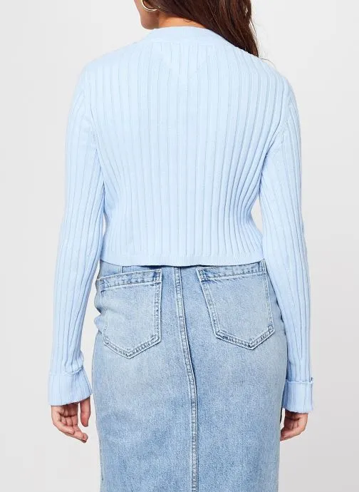      TOMMY JEANS TJW BXY CROP RIB SWE  BLAUW   
