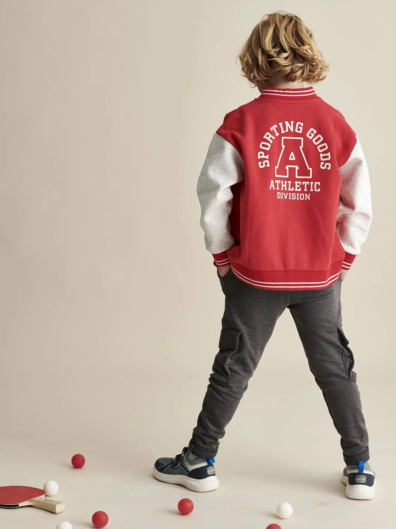VERTBAUDET  JOGGINGBROEK MET BATTLEZAKKEN VOOR JONGENS  SALIEGROEN