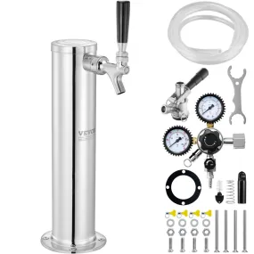 VEVOR Kegerator-biertorenset, bierombouwset met enkele kraan, roestvrijstalen vat-biertorendispenser met dubbele meter W21.8-reg
