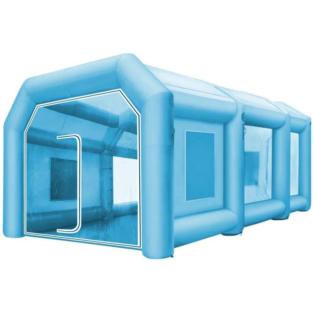 VEVOR opblaasbare spuitcabine 10 x 5 x 3,5 m, opblaasbare spuitcabine met 2 blazers, opblaasbare spuitcabine met filtersysteem, 