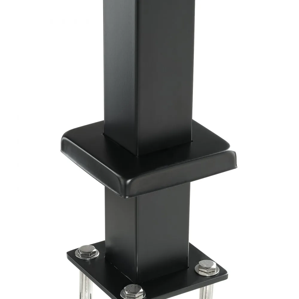 VEVOR relingpaal 106,7x5x5cm trapleuning RVS gepoedercoate paal 1,5mm dikte leuningpaal 136kg draagvermogen ideaal voor trappen,