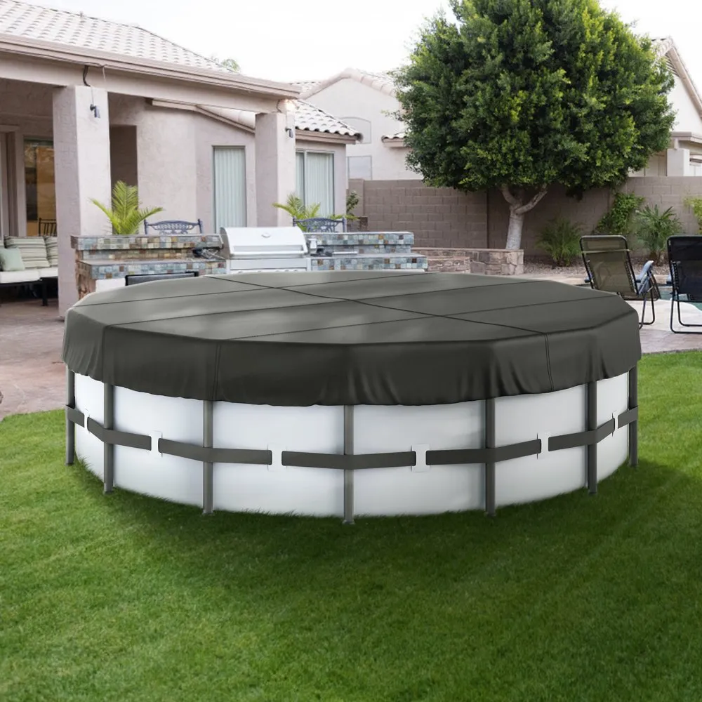 VEVOR RONDE ZWEMBADAFDEKKING 15FT ZONNEAFDEKKING VOOR BOVENGRONDSE ZWEMBADEN VEILIGHEIDSZWEMBADAFDEKKING MET TREKKOORD ONTWERP 