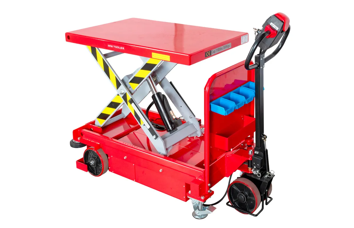 Zelfrijdende elektrische heftafel 500 kg H 1000 mm 1020 x 610 mm MW Tools